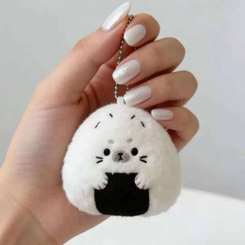 Kawaii Rice And Vegetable Plush Keychain Cute Sushi Seal Stuffed Animal Bag Charm Soft Penguin Pendant Keyrings Girls Gifts 26Y0626 - view 7