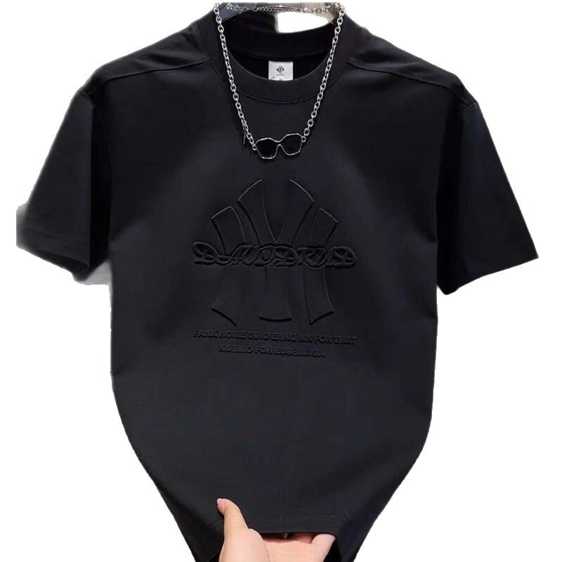 2026 Summer Simple Embossed Short Sleeve Trendy Fashion Brand Casual Versatile Internet Celebrity Hot-Selling T-Shirt - view 6