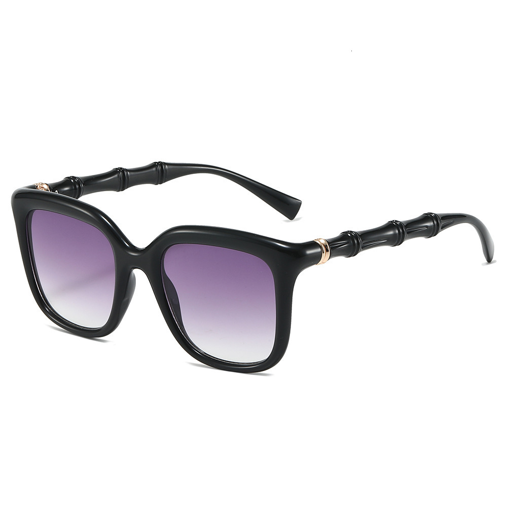 26-Year-Old Retro Fashion Square-Frame Street Style Bamboo-Leg Sunglasses For Outdoor Travel, Sun Protection, Vacation, And Cycling - view 1