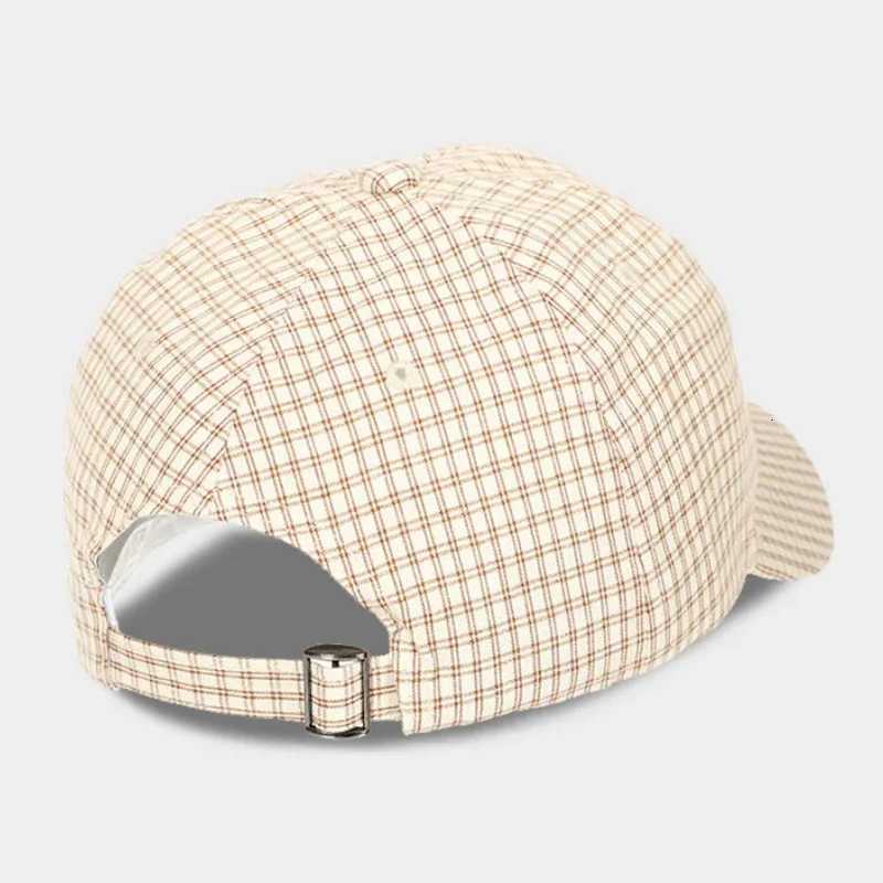 Letter Plaid Korean Embroidered Style Baseball Summer Versatile Wide Brim Soft Top Hat Face Slimming Effect M260626 - view 3
