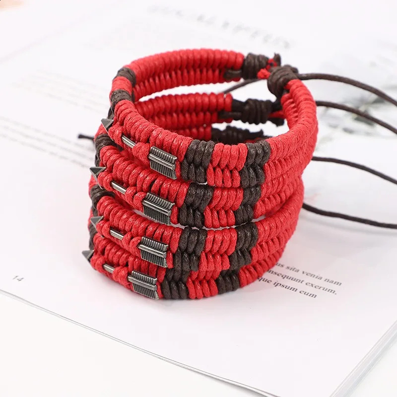 12pcs Handwoven Bracelet Couple Red Rope Hand Ethnic Style Simple Bow and Jewelry Wholesale 260617 - view 5