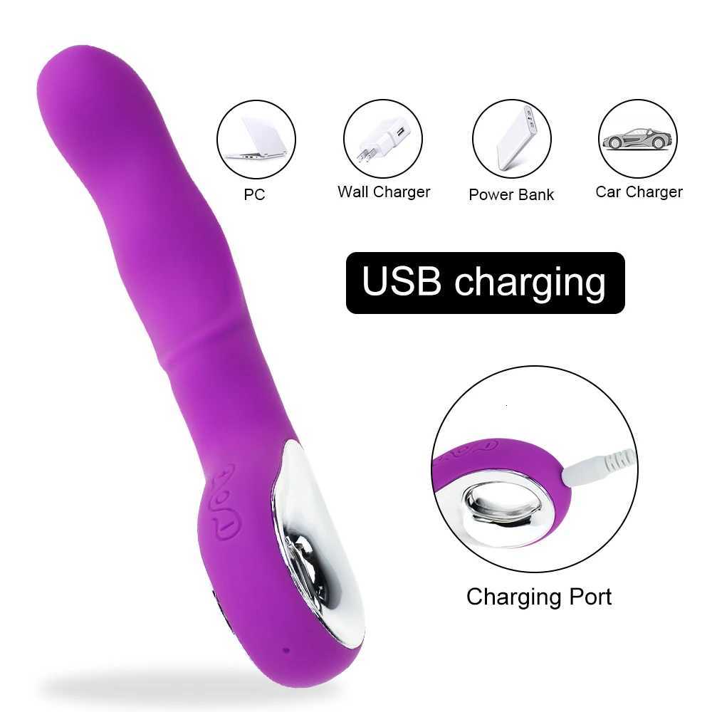 Speed USB Rechargealbe Magic 10 Wand Massager Dildo Vibrators Dual Clitoris Stimulator G Spot Vibrator Adults Sex Toys for Woman M260626 - view 4