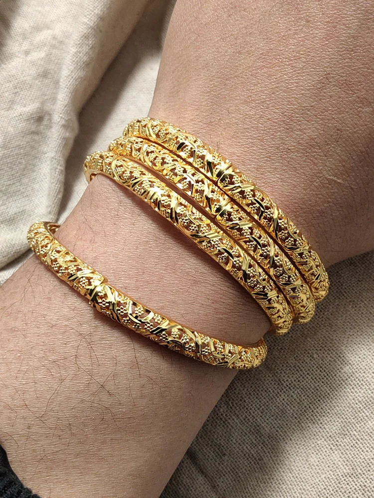 Bracelets Dubai Gold Color Bangles For Women Men Girls Wedding Banquet Party Adorn Bracelet Gift Free Shippin 260626 - view 4
