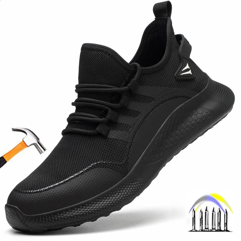 light safety shoes man 48 comfortable work for men anti puncture boots construction steel toe sneakers 260624