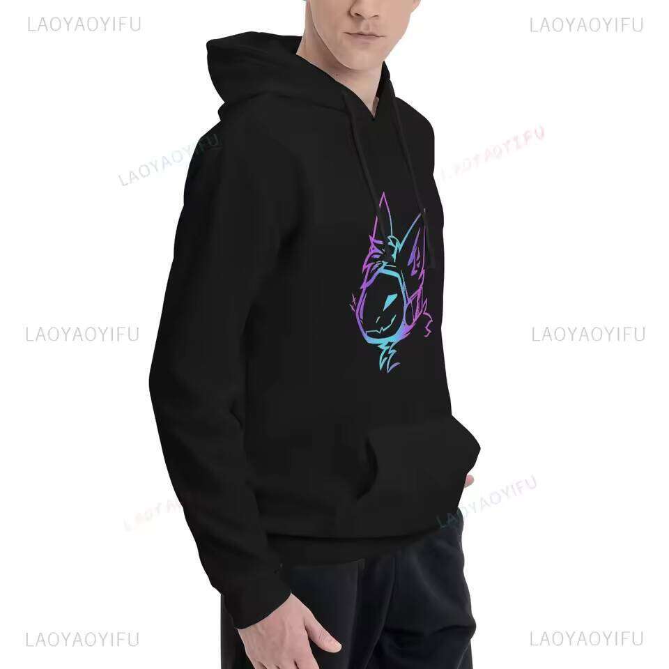 Groovy Protogen Bust Lineart Anime Graphic Unisex Hoodie Oversized Streetwear Y2K Aesthetic Cyber Kawaii Gamer Apparel W260626 - view 4