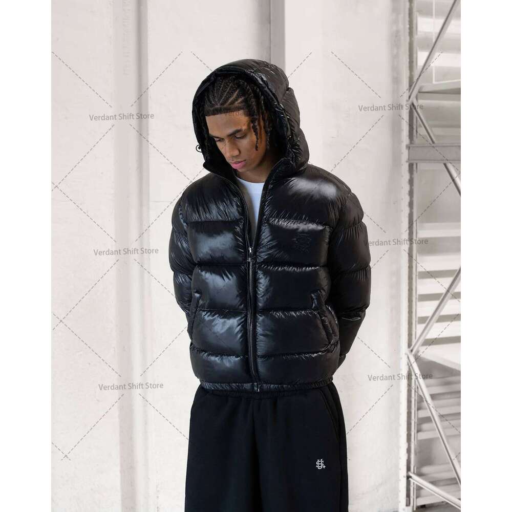 Men Hip-Hop Street Style Silver Camo Minimalist Gold Coin Embroidered Logo Winter Fashion Zipper Down Jacket W260626 - view 3
