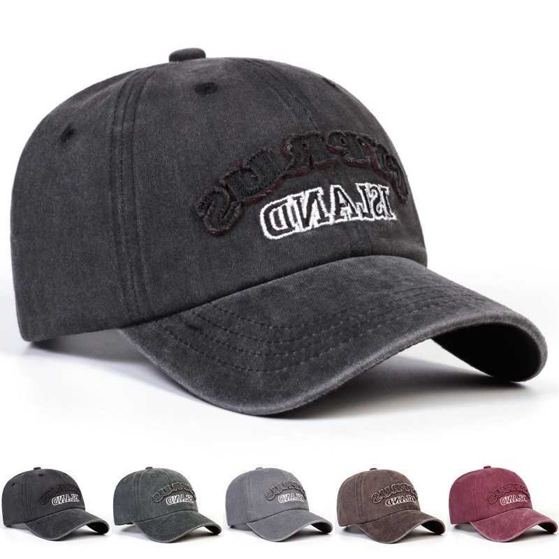 Washed Unisex LEtter Patch Baseball CAPs Spring Autumn Outdoor AdjustabLE Casual Hats Sunscreen Hat Trucker CAPs Gorras M260626 - view 1