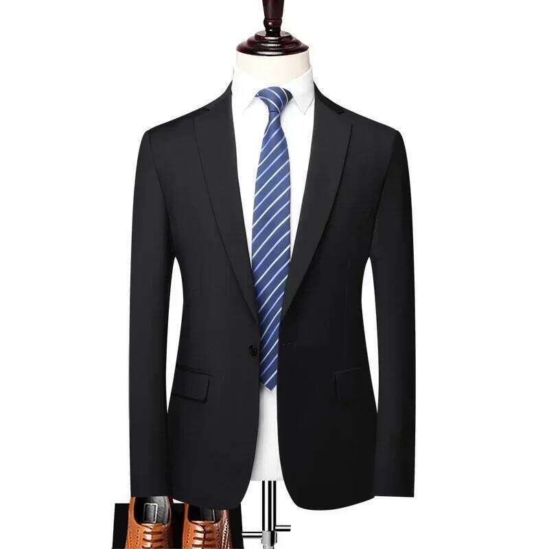 S-8XL New Men's Fashion Business Solid Color British Style Professional Work Groom Wedding Dress Best Man Blazer Jacket 26L0626 - view 3
