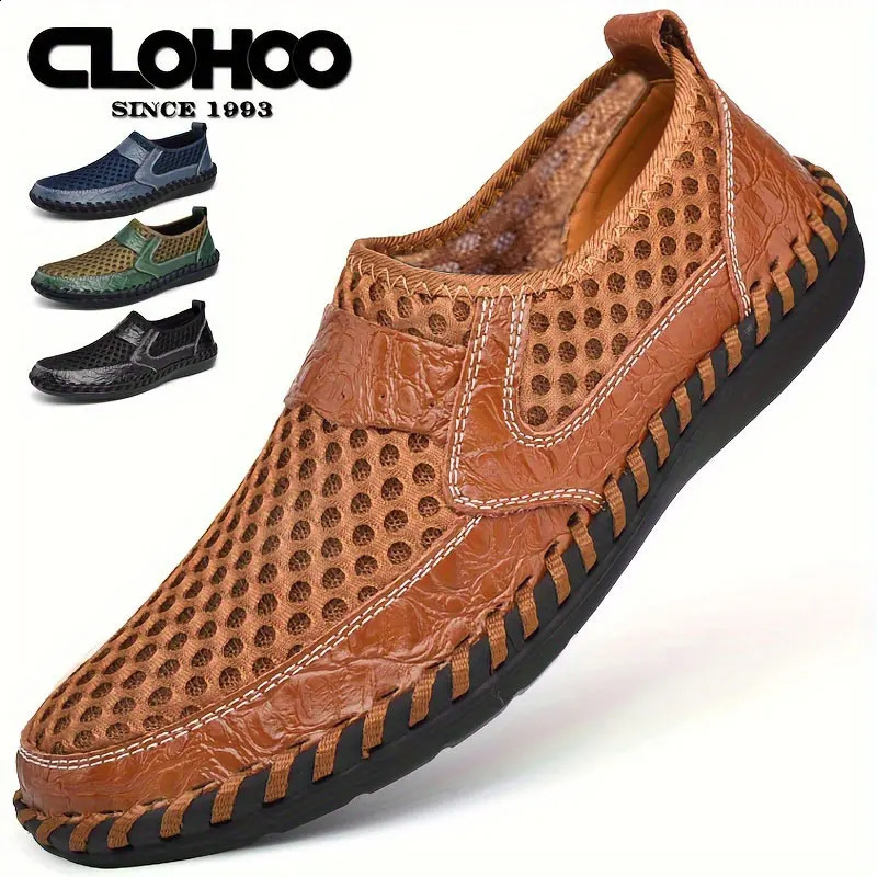 CLOHOO HandSewn Casual Mesh Mens Shoes Comfortable Breathable Upper Fabric Durable Stitching Lightweight Footwear 260626 - view 3