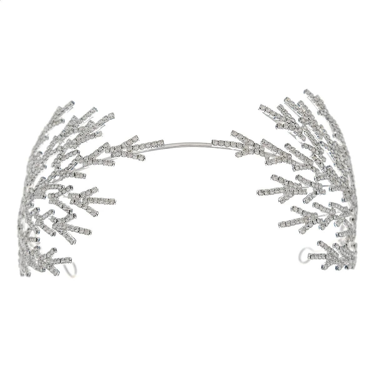 MIallo Sparkly Rhinestone Branch Bridal Headband Elegant Silver Crystal Wedding Hairband y Hair Accessories For Women 260617 - view 6