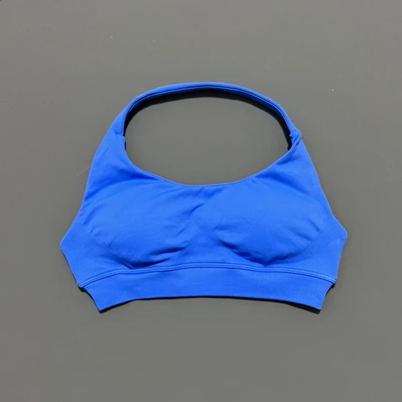 HISTELLO Sports Bra Women Seamless Yoga Underwear Halter Neck Strap Open Back Gym Top Workout Fitness Running Bra 260626 - view 6