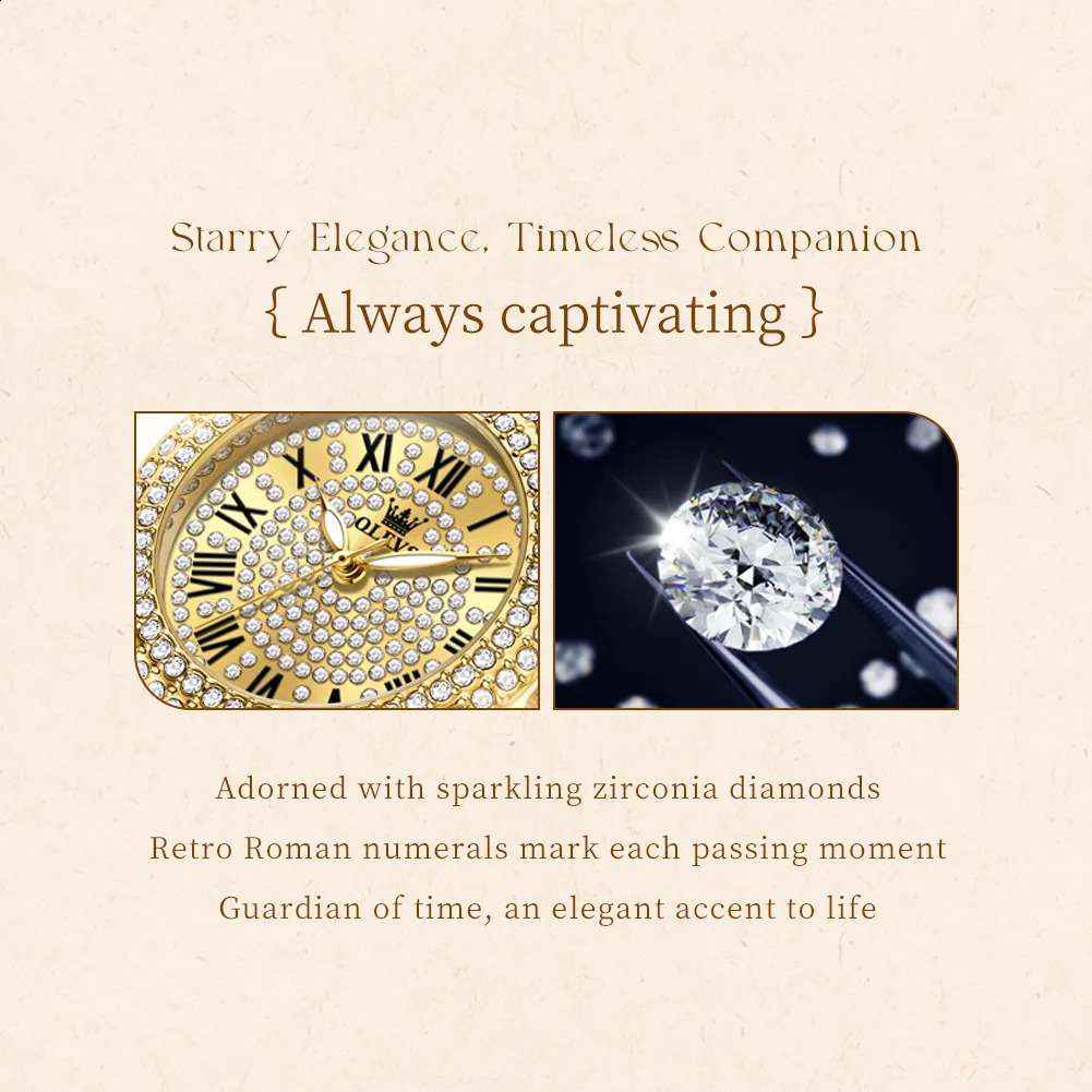 OLEVS 9943 Full Diamond y Quartz Womens Watches Fashion Elegant Stainless Steel Waterproof Luminous Ladies Wrist Watches 260625 - view 7
