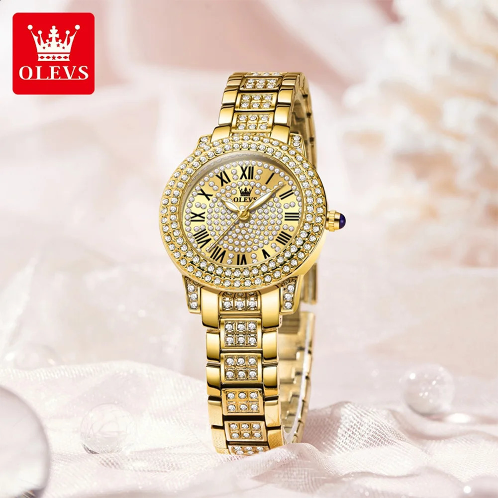 OLEVS 9943 Full Diamond y Quartz Womens Watches Fashion Elegant Stainless Steel Waterproof Luminous Ladies Wrist Watches 260625 - view 3