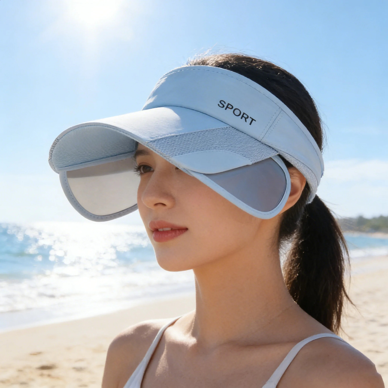 1PC Womens Hats with A Pull-out Brim Summer Sun Visor A Retractable Brim for Face Protection AKorean-style Large-brim Cycling 260625