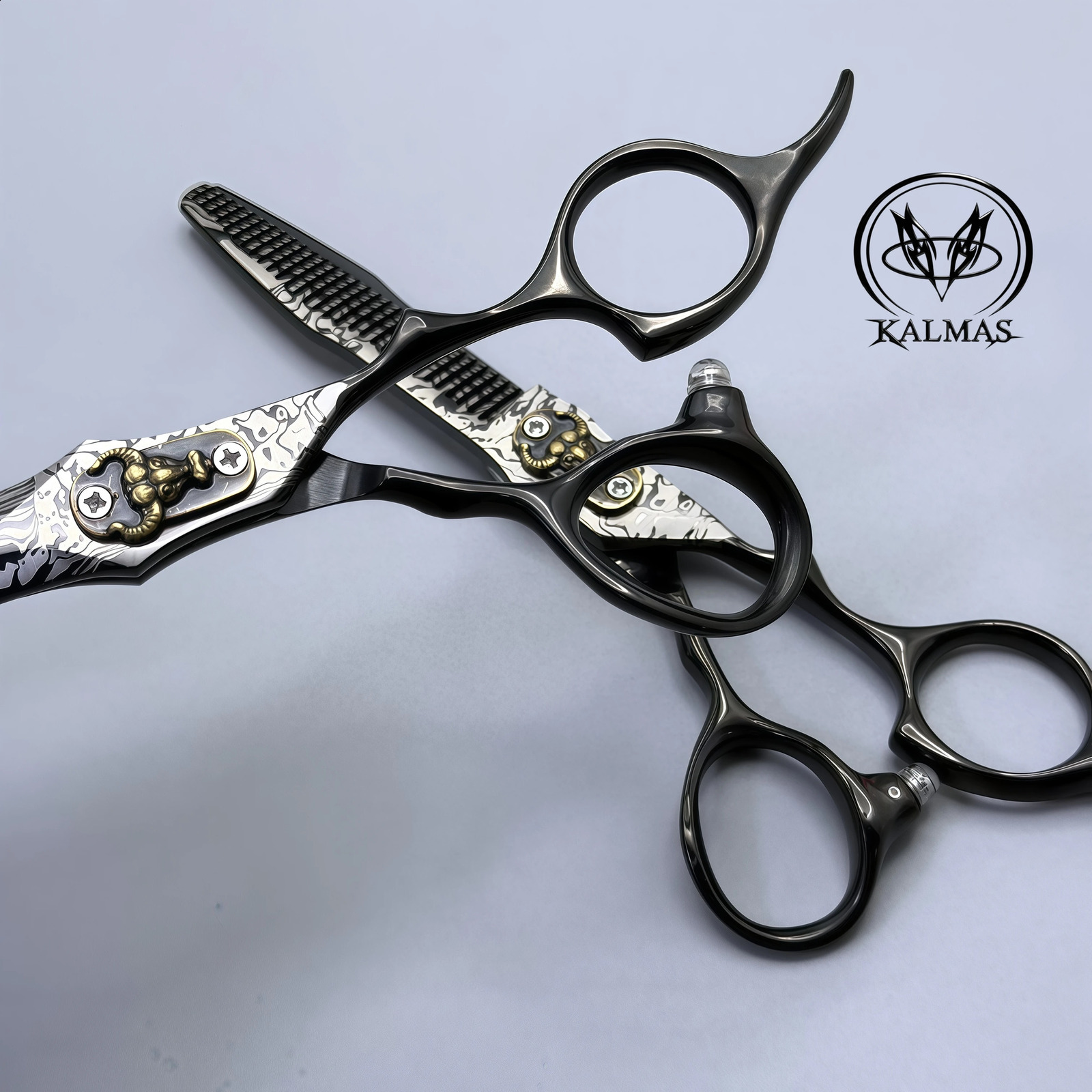 KALMAS Professional 6inch Hairdressing Hair Scissors VG10 Steel Barber Cut Thin Shears Kit for Stylists And Barbers 260615 - view 5
