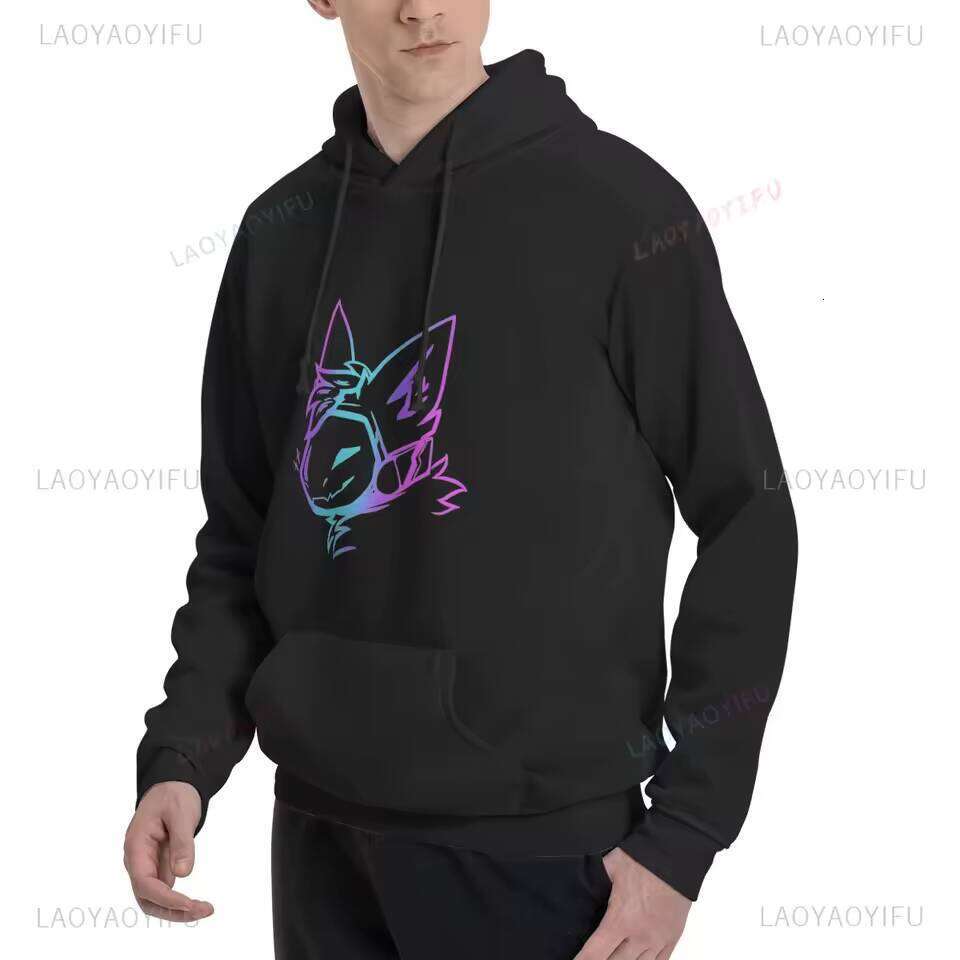 Groovy Protogen Bust Lineart Anime Graphic Unisex Hoodie Oversized Streetwear Y2K Aesthetic Cyber Kawaii Gamer Apparel W260626 - view 5