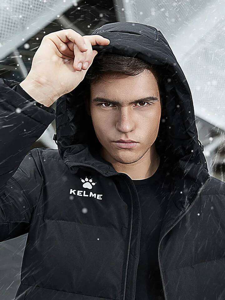 KELME Men Jacket Long Solid Sports Training Male Overcoat Outrwear Warm Cotton Padded Winter Coat Women 8261MF1014 J260626 - view 7