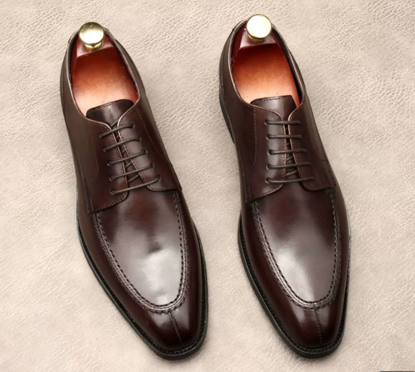 Men Genuine Leather Oxford Shoes Hand Polished Pointed Toe Business Formal Dress Shoes Luxury Wedding Leather Shoes For Male Office Party Footwear - view 3