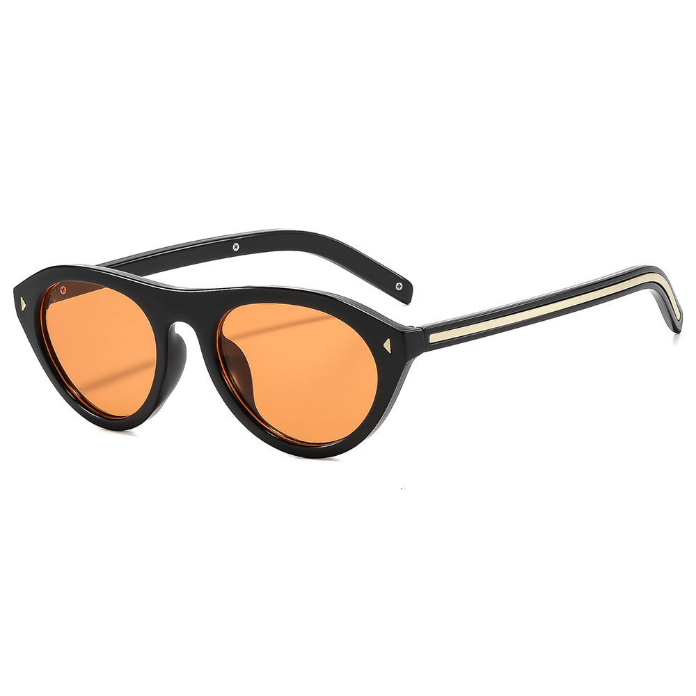 20 New Oval With Studs, European And American Fashion Runway Retro Ins Internet Celebrity Street Style Sunglasses - view 5
