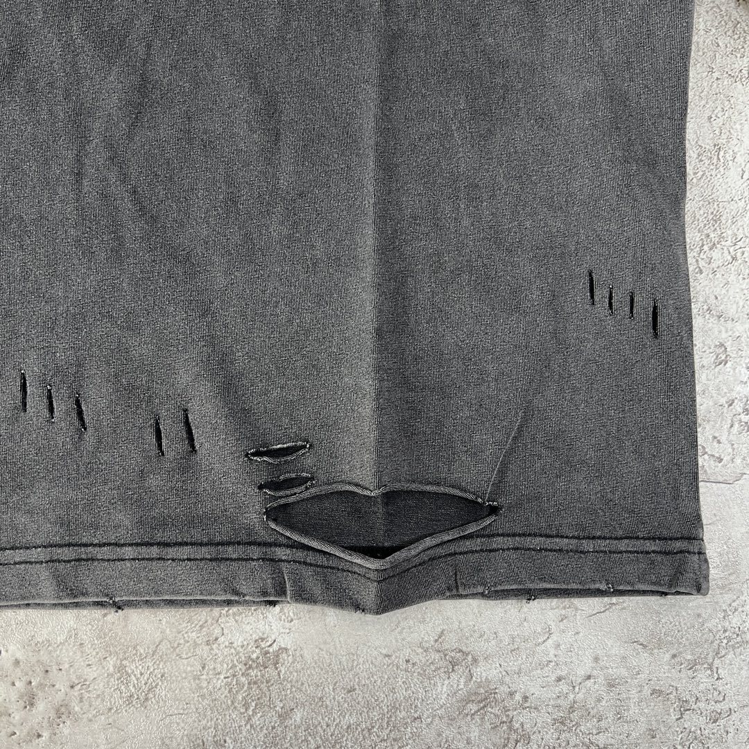 2026 New calendar printed Distressed Cotton double-layer design round neck short sleeved T-shirt - view 3