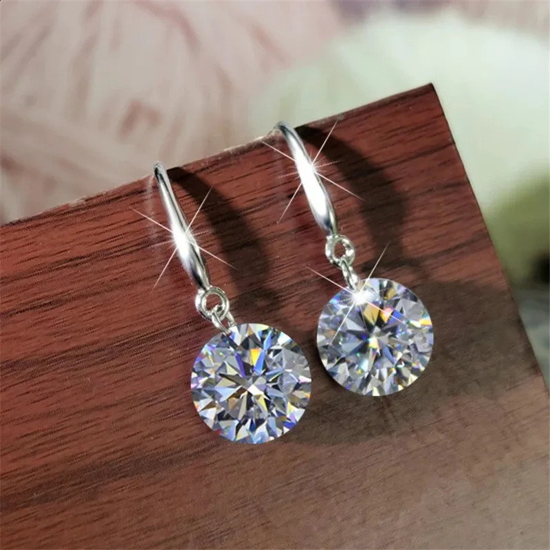 1CT Long Drop Earrings For Women 925 Sterling Silver Brilliant Lab Diamond Brides Bridesmaid Dangling Earrings 260625 - view 7