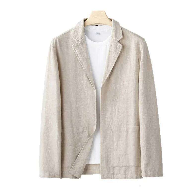 2026 Men's Simple Casual Spring and Summer Thin Jacket Fashion Loose Linen Suit 26L0626 - view 7