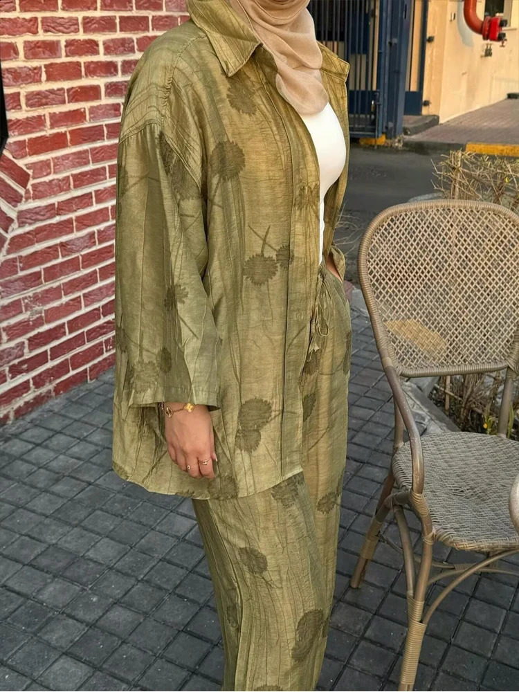 HXAO Pants Sets Embroidered Flower Shirt Trousers Womens Two Pieces Set Casual Baggy Summer Blouses TwoPiece 260626 - view 3