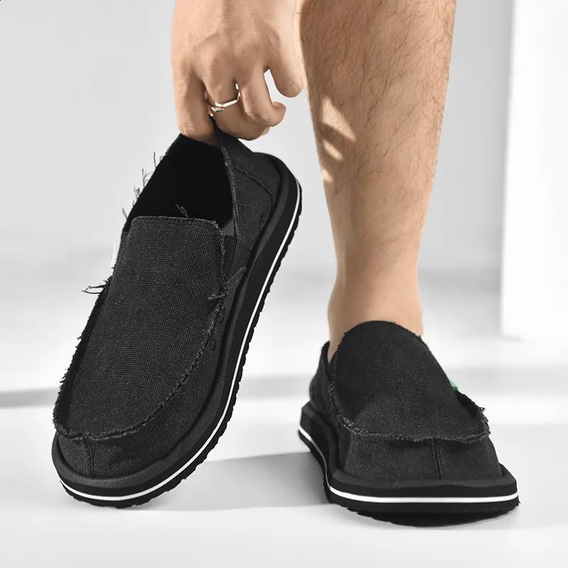 2026 Spring Handmade Canvas Casual Men Shoes Fashion Sneakers Man Loafers Breathable Low Top Flat Shoes Soft Driving 260626 - view 3