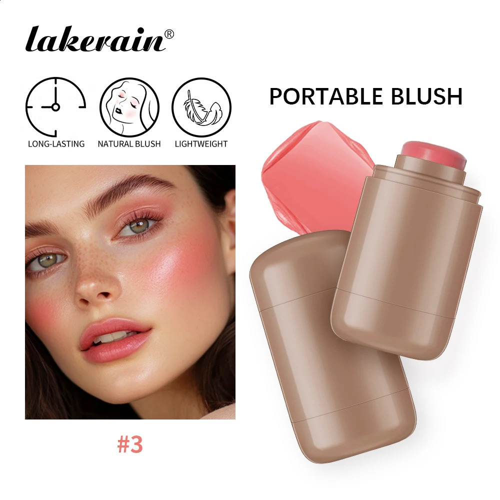 3-in-1Blush Stick Lasting Brightens Cheek Stick Moisturizing Flash Lip Gloss Makeup Lip Gloss Face Rouge 260625 - view 7