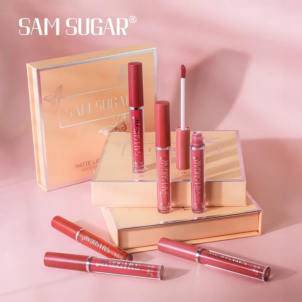 6 - Pack Matte Lip Gloss Set With Long - Lasting Color Rendering Easy To Apply Waterproof Lip Makeup Set 260618 - view 3