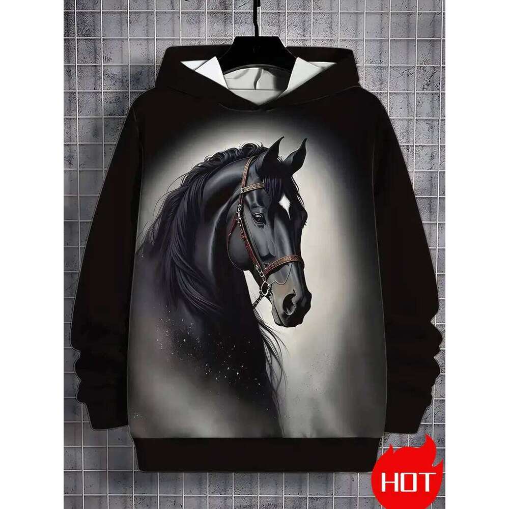 Horse Graphic 3D Hoodies Autumn Men Clothing 3d Print Sweatshirts Novelty Animal Unisex Hooded Pullover Sweatshirt Y2k W260626 - view 4