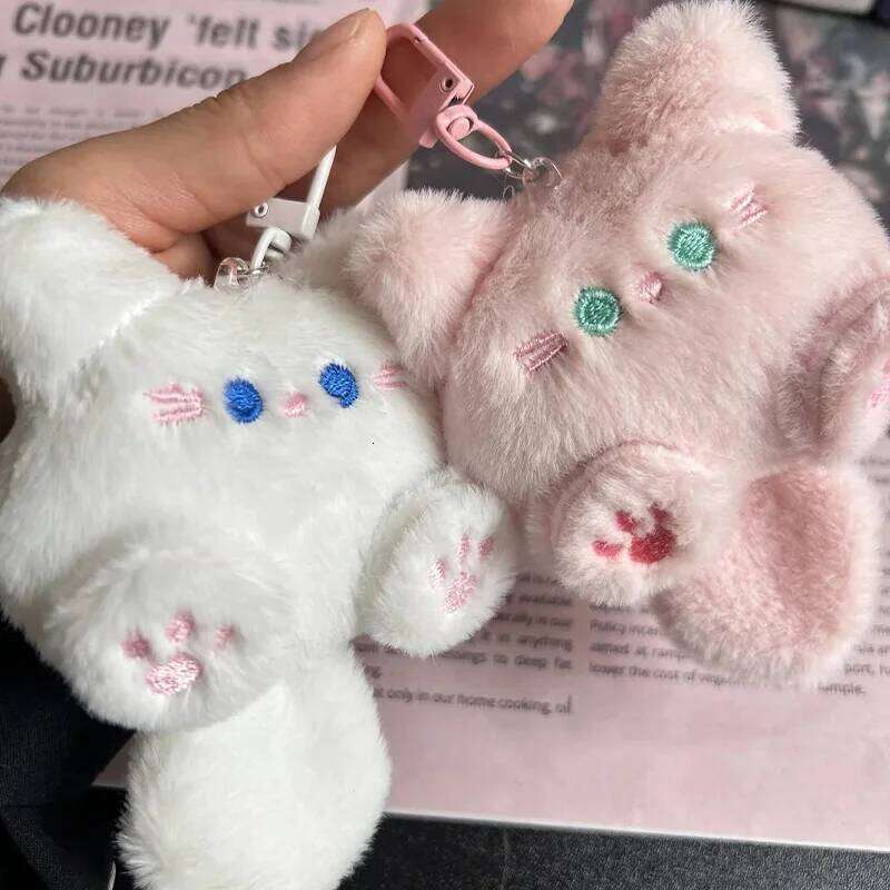 1-4pcs Cute Plush Small Cat Doll Keychain for Couple Soft Cotton Stuffed Animal Keyring Backpack Pendant Decoration Student Gift 26Y0626 - view 4