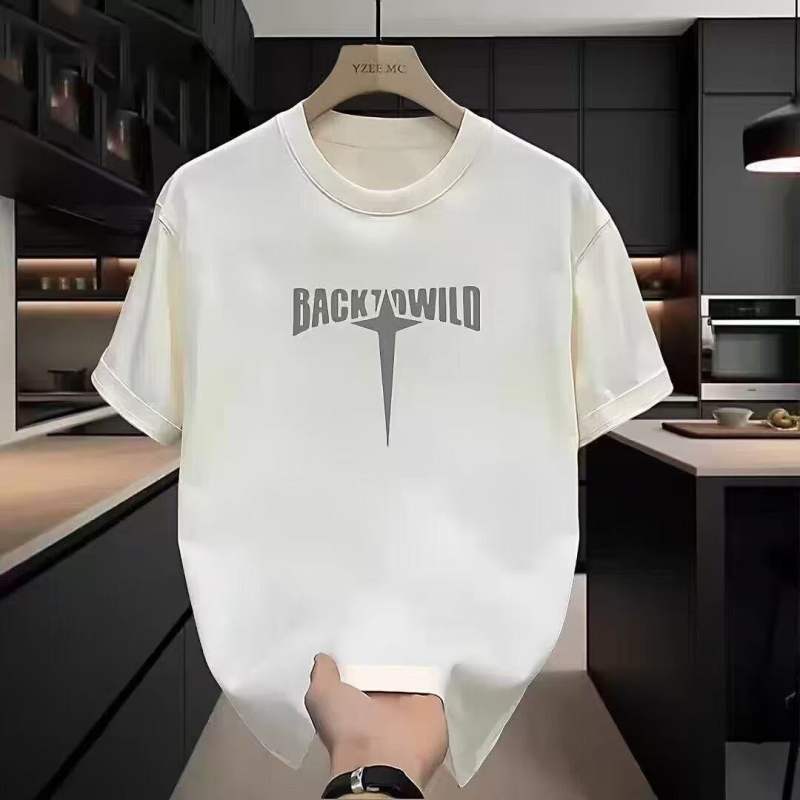 Short Sleeve T-Shirt For Men, Summer Design, Round Neck, Versatile Half-Sleeve Top, Heavyweight Pure Cotton - view 5