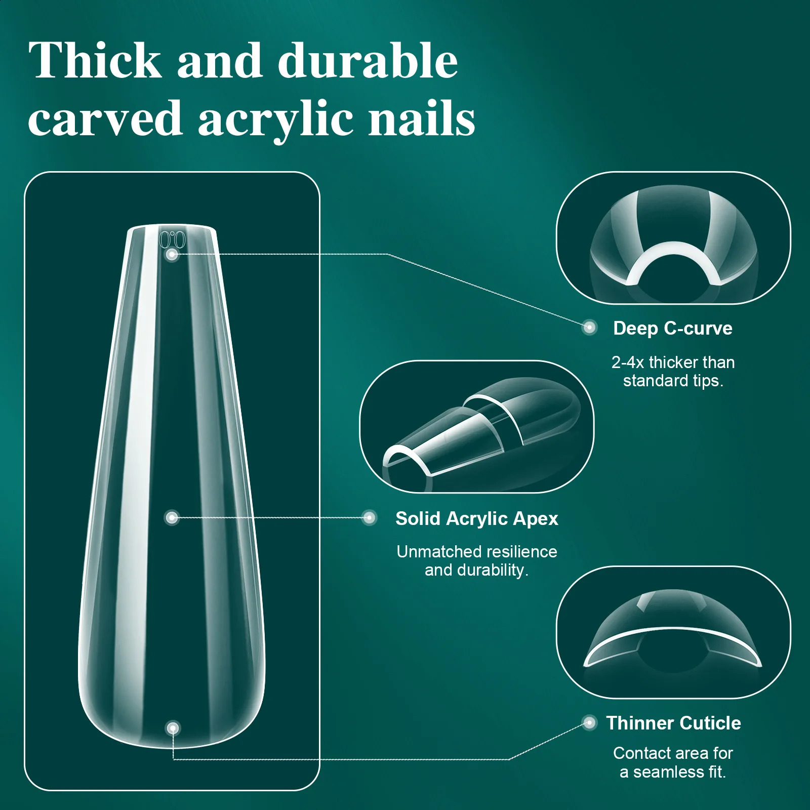 16 Sizes Curved Arch Soft Gel Tips False Nail Sculpted Natural Tip Full Cover Almond Capsules French Coffin Nails Extension 260626 - view 4