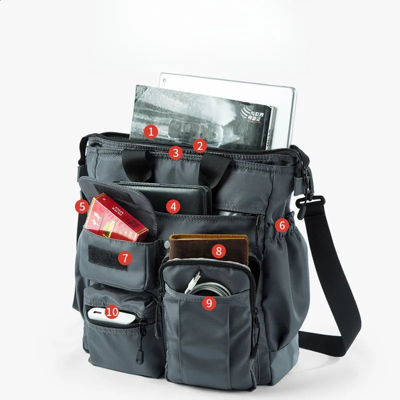Oxford Crossbody Bag Multifunctional Shoulder Bag for Business TravelCasual Use Stylish Laptop Briefcase with Adjustable Strap 260626 - view 3