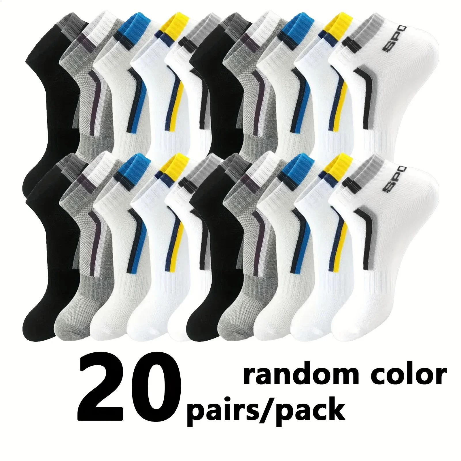 5102030pairs Simple Stripe Pattern Liner Anklets Socks Comfy Breathable Soft Sweat Absorbent For Mens Outdoor Wearing 260622 - view 5