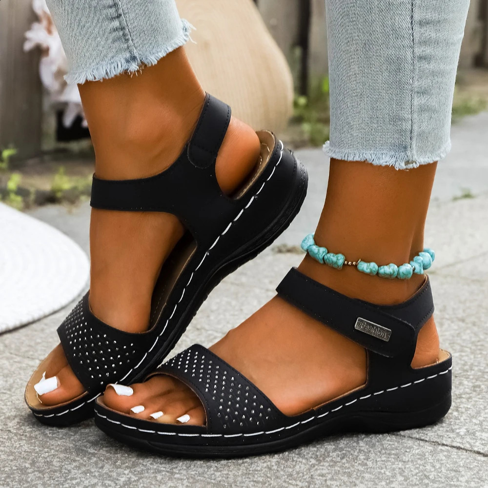 Womens Summer Fashion Sandals Casual Round Toe Wedge Fish Mouth Sports for Women 260626 - view 4