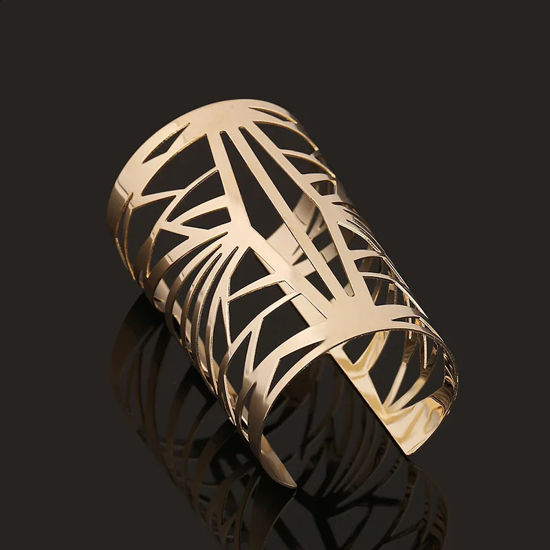 DIEZI Bijoux Gypsy Fashion Gold Silver Plated Punk Hip Hop Cuff Wide Men Bangles Arm Bracelet for Women Bracelets 260623 - view 4