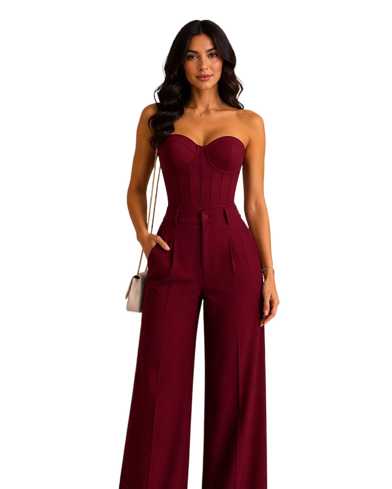 Womens Summer Outfits 2 Piece Sets Casual Top Wide Leg Pants Spring Matching Lounge Set SF060 - view 3