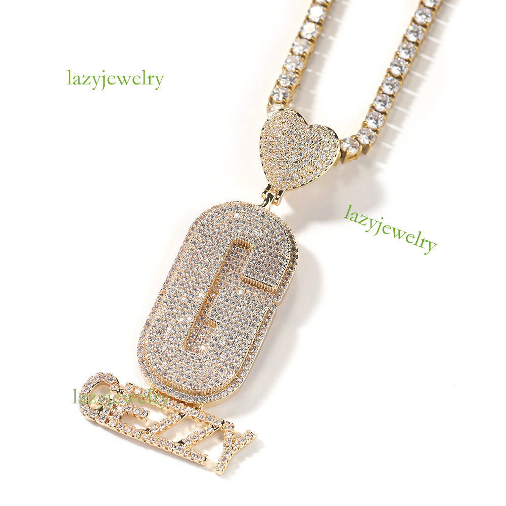 Hip hop new customized silver love button letter necklace inset moissanite tide male street style rap accessories free delivery - view 9