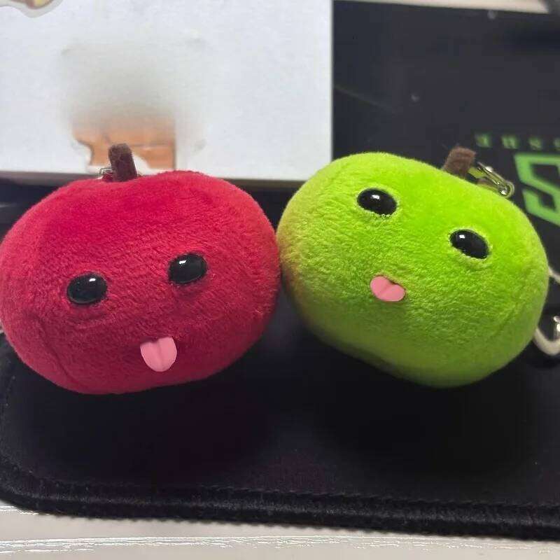 Abstract Tongue Out Funny Plush Doll Keychain Backpack Pendant Creative Fruit Keyring Accessories Gift for Friends Couple 26Y0626 - view 4