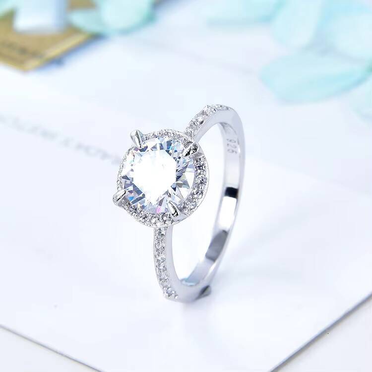 Dainty Diamond Jewelry 15Carats Moissanite Engagement Rings With Certificate 925 Sterling Silver Rings - view 3