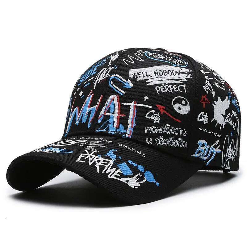 New Fashion Graffiti Cotton Baseball Unisex Printed Snapback Hip Hop Trendy Outside Cap Hat for Men Women W260626 - view 6