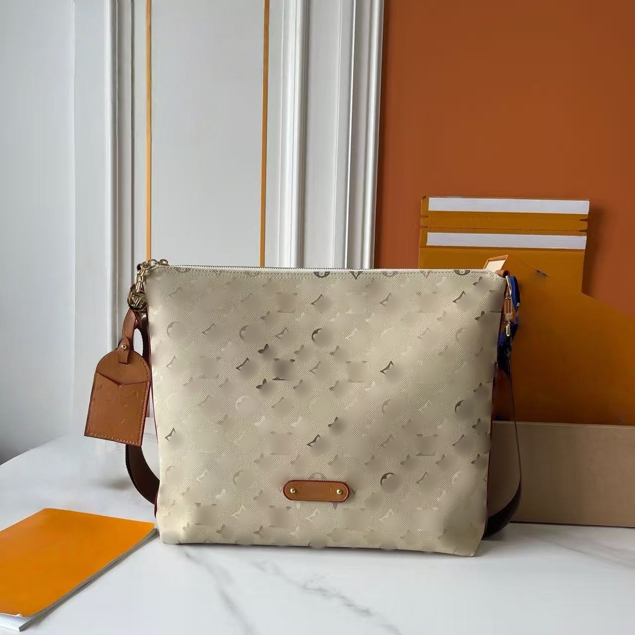 Designer handbag with fashionable and luxurious design handle for shoulder and back multiple ways to wear detachable shoulder strap