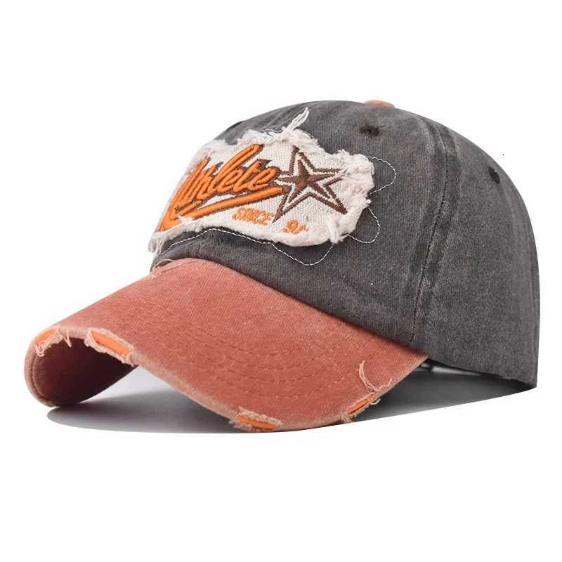 Star Embroidered Letters Baseball Five-pointed Hats New Unisex Sunshade Broken Versatile PATCH Fashion Color Block Peaked Caps b M260626 - view 3