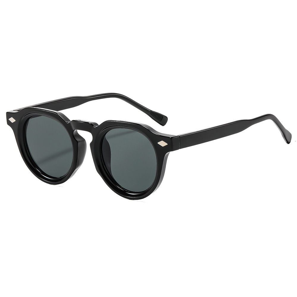 New Retro Round-Frame Sunglasses, Versatile And Stylish For Street Photography, Popular Online Model, UV Protection Glasses - view 1