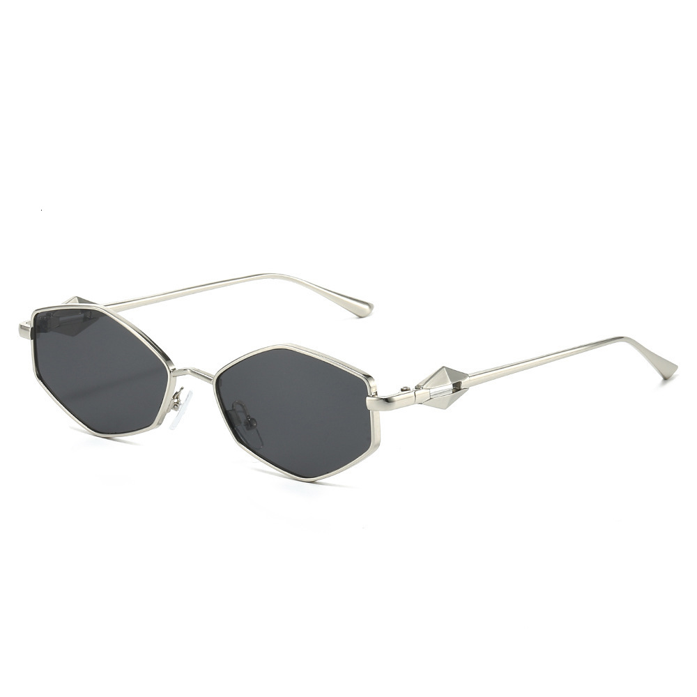 Polygonal Metal Sunglasses, Fashionable Shades, 2026 Trend, UV Protection, Unique European And American Style Glasses - view 4
