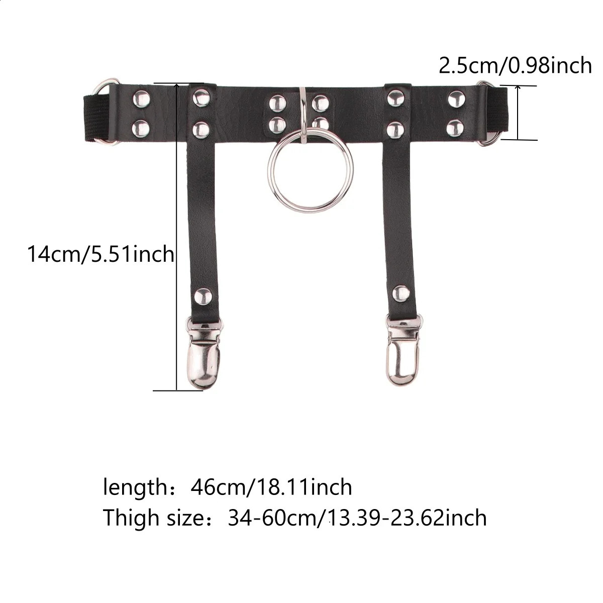 Black Punk Girl Leggings Belted Anti-Slip Strap Leather Stockings Clip Adjustable Thigh-high Socks for Trendy Teen Girls 260626 - view 5