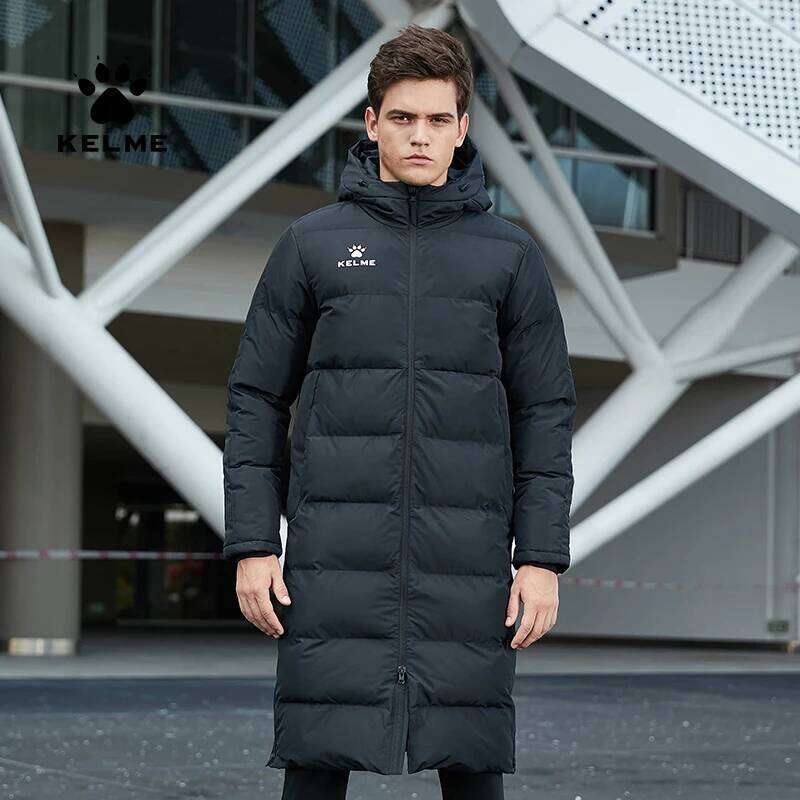KELME Men Jacket Long Solid Sports Training Male Overcoat Outrwear Warm Cotton Padded Winter Coat Women 8261MF1014 J260626 - view 4