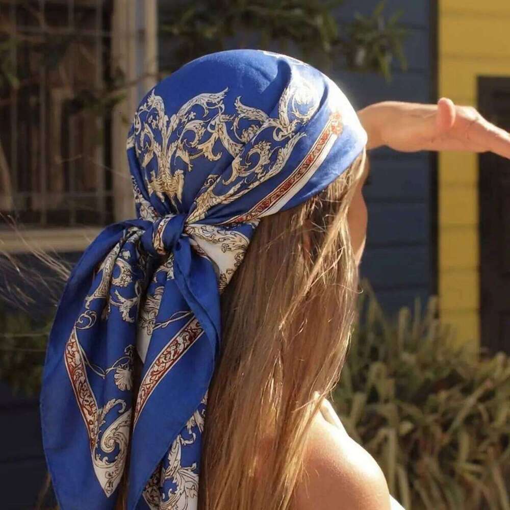New 90cm Luxury Brand 2026 Dot Print Square Silk Scarf for Women Hijab Hair Bands Neckerchief Female Satin Shawl Ribbon Headband 26Y06226 - view 7